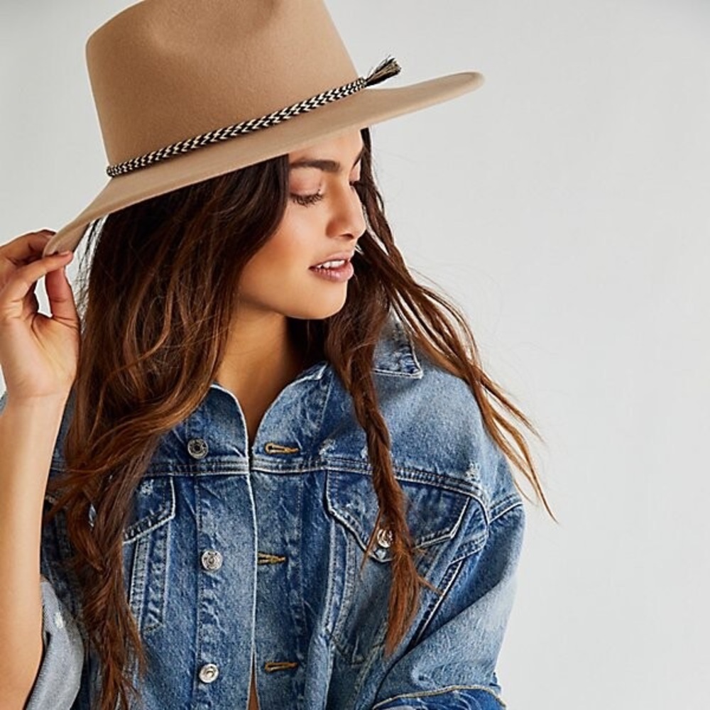 Free People Wild Heart Felt Hat Black